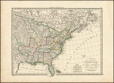 [ Early Northwest or Wisconsin Territory ]  Etats-Unis De L'Amerique Septentrionale . . .   By Alexandre Emile Lapie