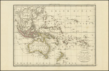 Southeast Asia, Australia & Oceania, Australia, Oceania and Hawaii Map By Alexandre Emile Lapie