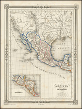 Texas, Southwest, Arizona, Colorado, Utah, Nevada, New Mexico, Rocky Mountains, Colorado, Utah, Mexico and California Map By Thunot Duvotenay