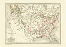Carte des Etats-Unis D'Amerique 1835 By Thierry