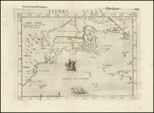 New England, Massachusetts, New York State, Mid-Atlantic, Southeast and Eastern Canada Map By Girolamo Ruscelli