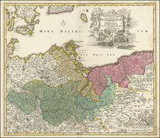 Tabula Marchionatus Brandenburgici Et Ducatus Pomeraniae quae sunt Pars Septentrionalis Circuli Saxoniae Superioris By Johann Baptist Homann