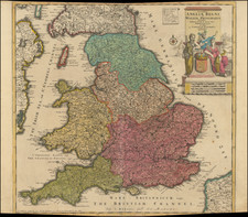 England Map By Cornelis I Danckerts