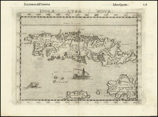 Isola Cuba Nova  [Scarce Sea Monster edition!] By Girolamo Ruscelli