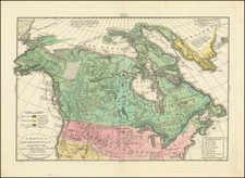 America Settentrionale disegnata dopo I viaggi di Lewis, Clarke, Parry e Franklin . . . 1832 By Le Sage
