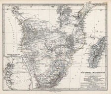 Africa and South Africa Map By Adolf Stieler