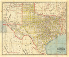 Texas Map By George F. Cram