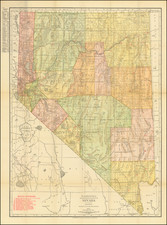 Nevada Map By William Rand  &  Andrew McNally