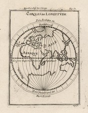 World and Eastern Hemisphere Map By Alain Manesson Mallet