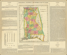 Geographical, Statistical and Historical Map of Alabama By Henry Charles Carey  &  Isaac Lea