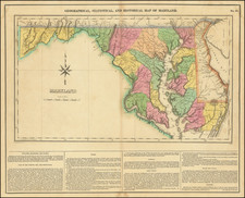 Maryland Map By Henry Charles Carey  &  Isaac Lea