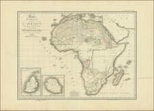 Carte Encyprotype de L'Afrique Reduite de la Carte sur 5 feuilles du meme Auteur... By Adrien-Hubert Brué