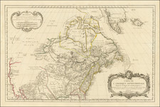 United States, Midwest, Plains, Southwest, Rocky Mountains and North America Map By Jacques Nicolas Bellin