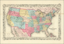 United States and Plains Map By Joseph Hutchins Colton