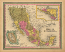 Texas, Arizona, Colorado, Utah, Nevada, New Mexico, Colorado, Utah, Mexico and California Map By Samuel Augustus Mitchell