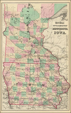 Minnesota and Iowa Map By O.W. Gray