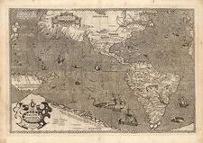 World, Western Hemisphere, Polar Maps, South America, Pacific and America Map By Jodocus Hondius / Jean Le Clerc