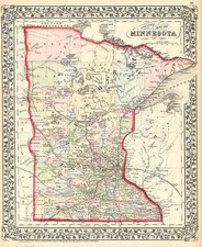 Midwest Map By Samuel Augustus Mitchell Jr.