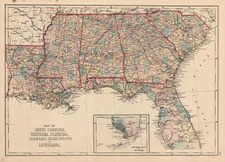 South and Southeast Map By H.H. Hardesty