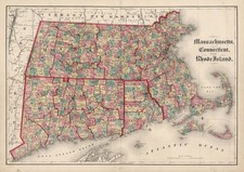 New England Map By H.H. Hardesty