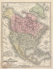 North America Map By Samuel Augustus Mitchell