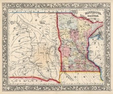 Midwest and Plains Map By Samuel Augustus Mitchell Jr.