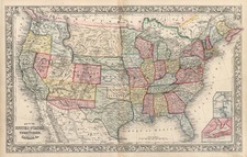 United States Map By Samuel Augustus Mitchell Jr.
