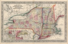 New England Map By Samuel Augustus Mitchell Jr.