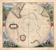 World, Polar Maps, Australia & Oceania, Pacific, Australia and New Zealand Map By Henricus Hondius