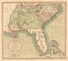 United States, South, Southeast and Caribbean Map By John Cary