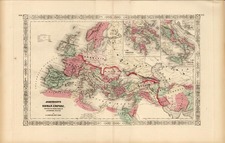 Europe, Europe, Balkans, Mediterranean, Asia and Middle East Map By Benjamin P Ward  &  Alvin Jewett Johnson