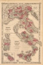 Europe, Italy and Balearic Islands Map By Benjamin P Ward  &  Alvin Jewett Johnson