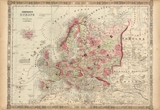 Europe and Europe Map By Benjamin P Ward  &  Alvin Jewett Johnson