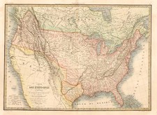 United States, Texas and Canada Map By Alexandre Emile Lapie