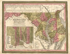 Mid-Atlantic Map By Samuel Augustus Mitchell