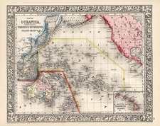 World, Australia & Oceania, Pacific and Oceania Map By Samuel Augustus Mitchell Jr.