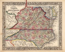 Southeast Map By Samuel Augustus Mitchell Jr.