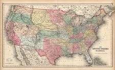 United States Map By Joseph Hutchins Colton