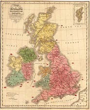 Europe and British Isles Map By Mathew Carey