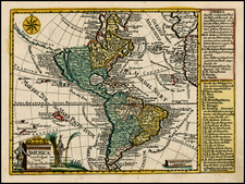 South America and America Map By Johann George Schreiber