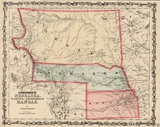 Plains and Rocky Mountains Map By Alvin Jewett Johnson  &  Ross C. Browning