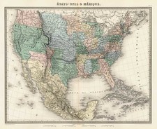 United States, Texas and Midwest Map By J. Th. Thuot-Duvotenay