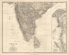 Asia, India and Southeast Asia Map By W. & A.K. Johnston