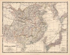 Asia, China, Japan and Korea Map By W. & A.K. Johnston