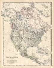 North America Map By W. & A.K. Johnston