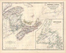 Canada Map By W. & A.K. Johnston