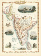 Asia and India Map By John Tallis