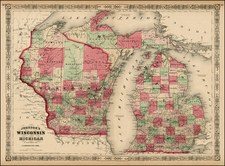 Midwest Map By Benjamin P Ward  &  Alvin Jewett Johnson