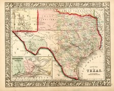 Texas Map By Samuel Augustus Mitchell Jr.