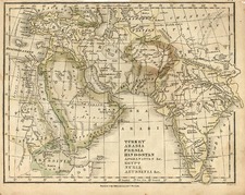 Asia, India, Central Asia & Caucasus and Middle East Map By Hilliard Gray & Co.